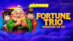 Tampilan visual slot Fortune Trio: Minions of Fu dengan elemen Asia Kuno